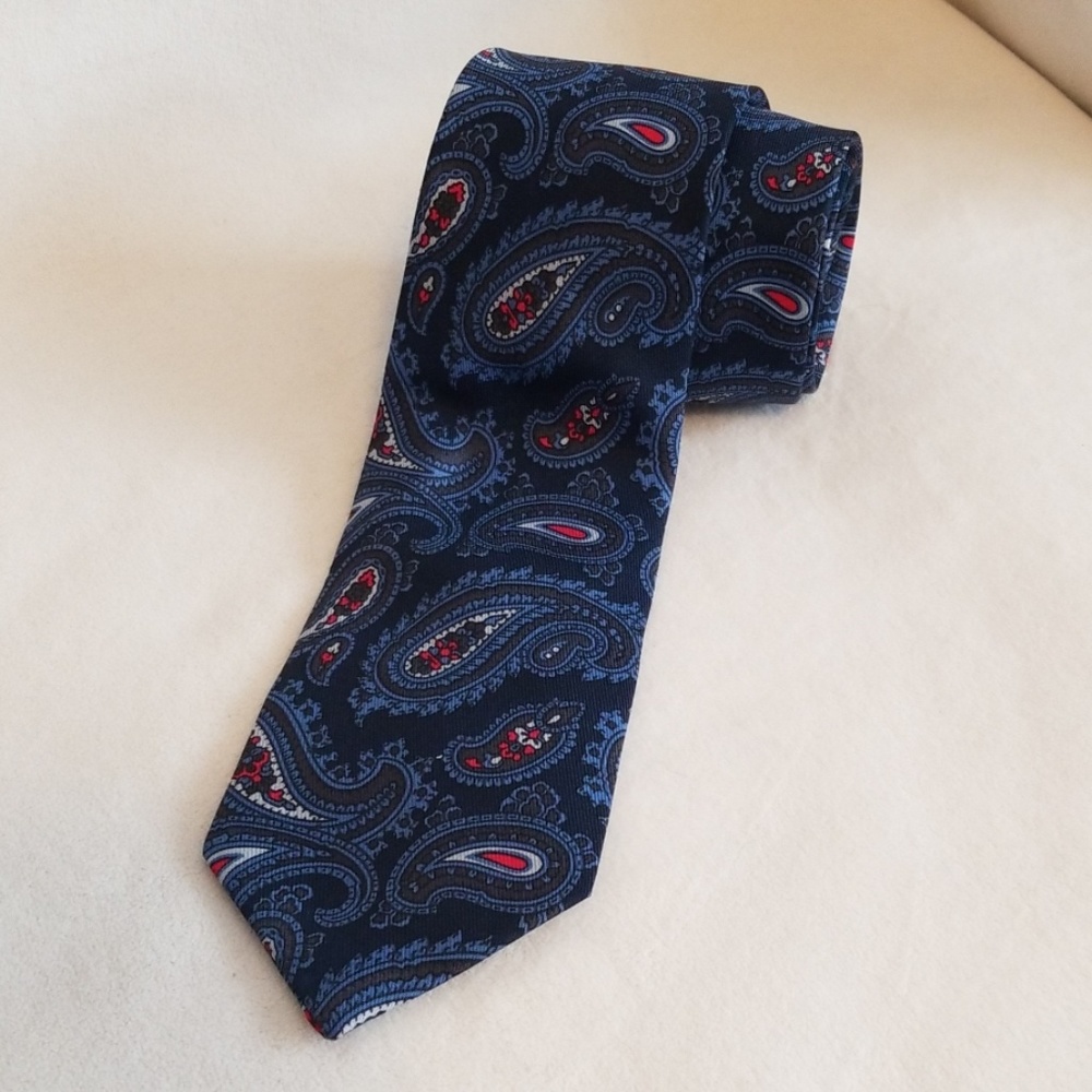 PRUSCIMI Vintage Paisley 100% SETA Silk Tie